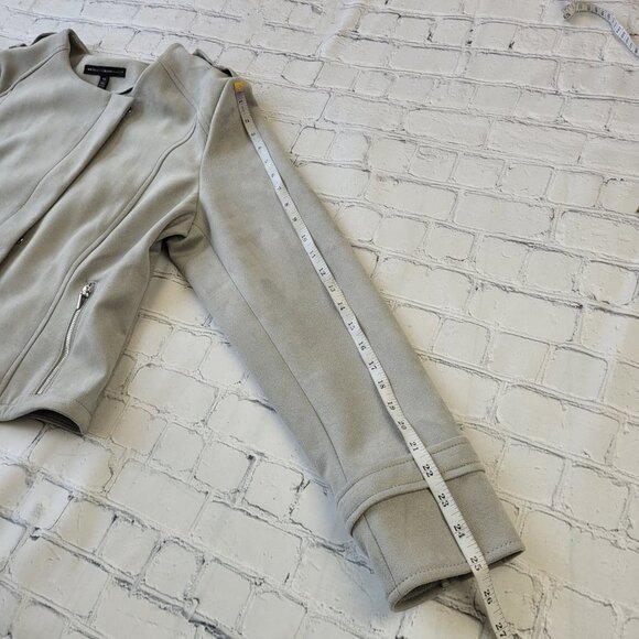 White House Black Market Ultra Suede Moto Jacket in Mercury gray size XL - Picture 5 of 15